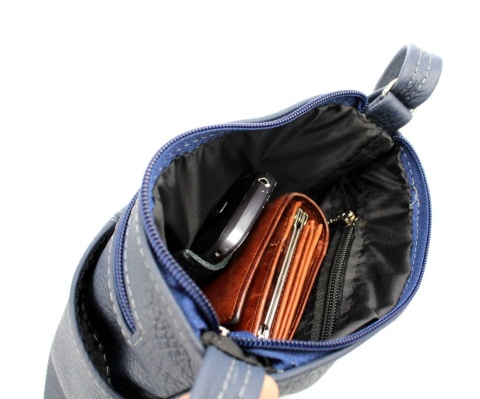 Torebka Skórzana MAGRE (PL) MEGI Mała Listonoszka Skóra Naturalna CIEMNY GRANATOWY