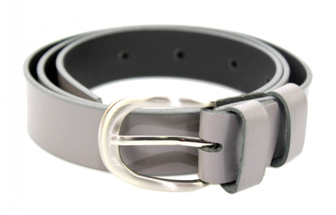 Pasek Damski Skórzany Gładki COMPLEX (PL) 30 mm GRAFITOWO-BEŻOWY Szerokość Standardowa k.71