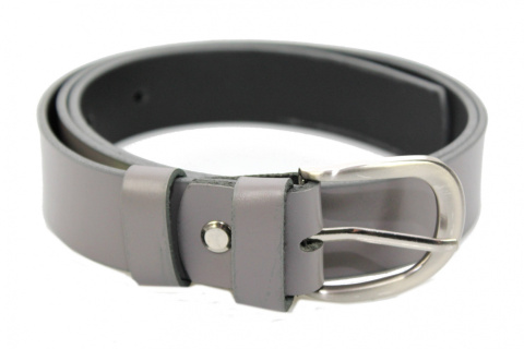 Pasek Damski Skórzany Gładki COMPLEX (PL) 30 mm GRAFITOWO-BEŻOWY Szerokość Standardowa k.71