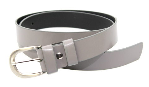 Pasek Damski Skórzany Gładki COMPLEX (PL) 30 mm GRAFITOWO-BEŻOWY Szerokość Standardowa k.71