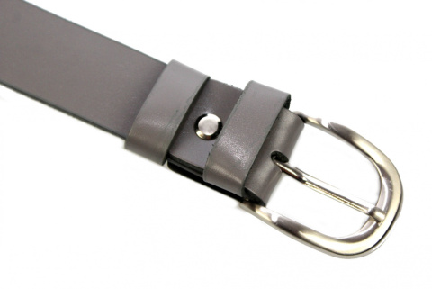 Pasek Damski Skórzany Gładki COMPLEX (PL) 30 mm GRAFITOWO-BEŻOWY Szerokość Standardowa k.71