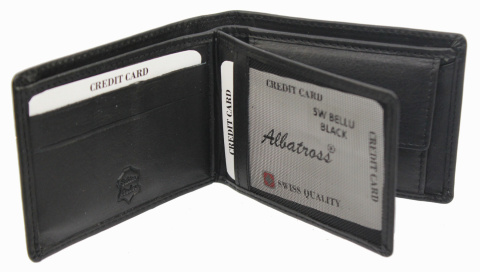 Portfel ALBATROSS (PL) Skóra Naturalna Licowa Mały Poziomy Bez Zapięcia RFID