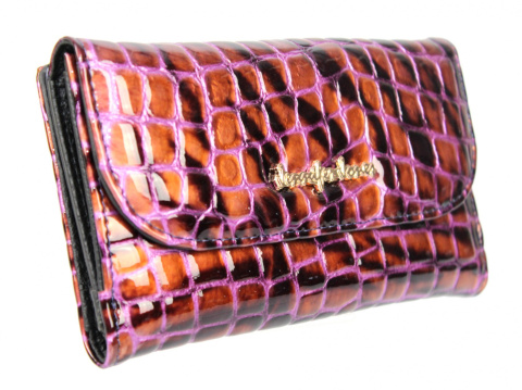 Portfel Damski Skórzany Jennifer Jones Skóra Licowa Duży Organizer LAKIEROWANA SKÓRA WĘŻA JJ5266 17 x 10 x 2 [cm]