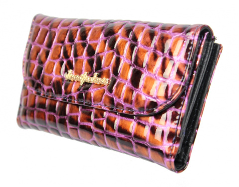 Portfel Damski Skórzany Jennifer Jones Skóra Licowa Duży Organizer LAKIEROWANA SKÓRA WĘŻA JJ5266 17 x 10 x 2 [cm]