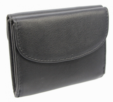 Portfelik Uniwersalny Mała Sakieweczka Skórzana MARS ALBATROSS (PL) Skóra Naturalna CZARNY SN-3770 RFID 7 x 9 [cm]