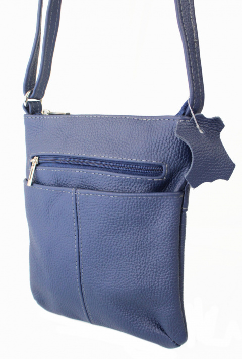 Torebka Skórzana MAGRE (PL) MEGI Mała Listonoszka Skóra Naturalna CIEMNY GRANATOWY