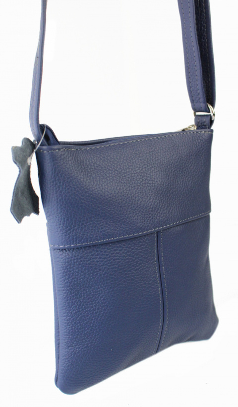 Torebka Skórzana MAGRE (PL) MEGI Mała Listonoszka Skóra Naturalna CIEMNY GRANATOWY