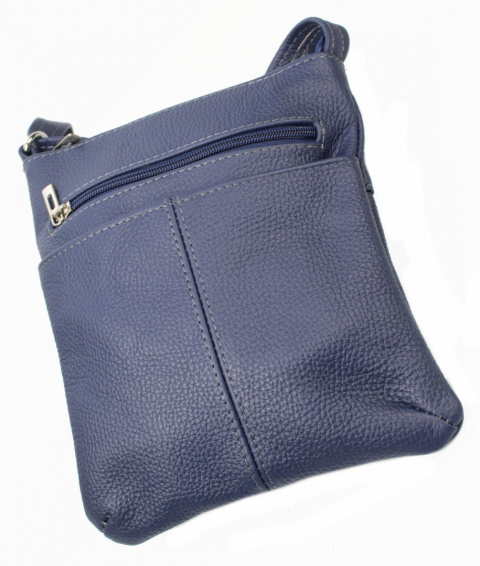 Torebka Skórzana MAGRE (PL) MEGI Mała Listonoszka Skóra Naturalna CIEMNY GRANATOWY