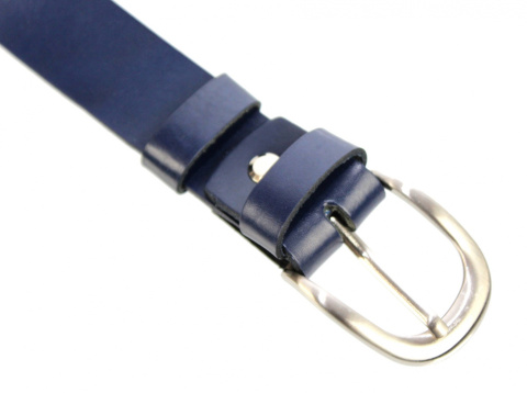 Pasek Damski Skórzany Gładki Z Teksturą COMPLEX (PL) 30 mm GRANATOWY Szerokość Standardowa