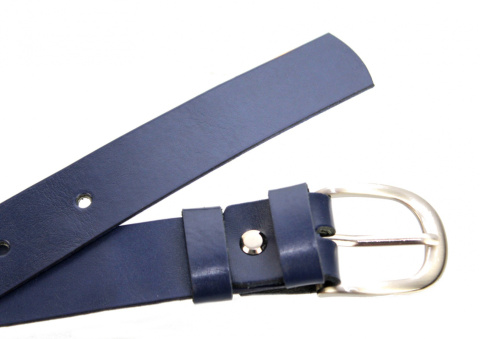 Pasek Damski Skórzany Gładki Z Teksturą COMPLEX (PL) 30 mm GRANATOWY Szerokość Standardowa