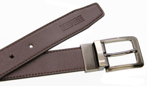 Pasek Męski Dwa w Jednym Skórzany PolskaGalanteria.pl (PL) ''DWUSTRONNY'' Skóra Licowa EXTRA 30 mm CZARNO-CZEKOLADOWY 935