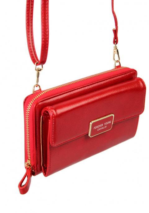 Portfel Damski Skóra Ekologiczna Cavaldi Duży Z Metalowym Suwakiem Torebka - Piórnik SF 1817-ML 19 x 11 x 5 [cm]