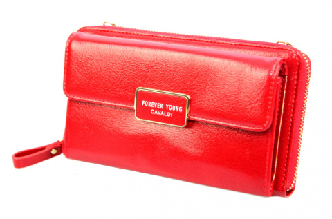 Portfel Damski Skóra Ekologiczna Cavaldi Duży Z Metalowym Suwakiem Torebka - Piórnik SF 1817-ML 19 x 11 x 5 [cm]