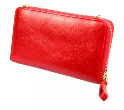 Portfel Damski Skóra Ekologiczna Cavaldi Duży Z Metalowym Suwakiem Torebka - Piórnik SF 1817-ML 19 x 11 x 5 [cm]