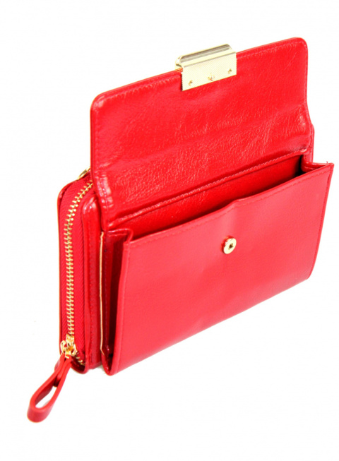 Portfel Damski Skóra Ekologiczna Cavaldi Duży Z Metalowym Suwakiem Torebka - Piórnik SF 1817-ML 19 x 11 x 5 [cm]