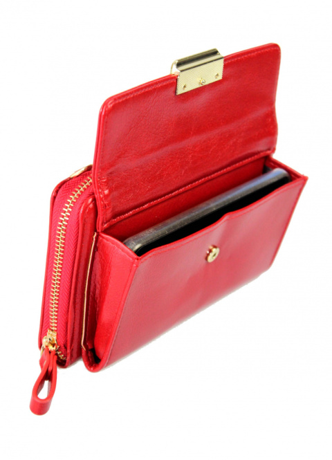 Portfel Damski Skóra Ekologiczna Cavaldi Duży Z Metalowym Suwakiem Torebka - Piórnik SF 1817-ML 19 x 11 x 5 [cm]