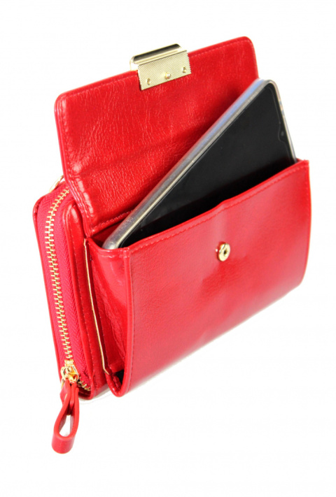 Portfel Damski Skóra Ekologiczna Cavaldi Duży Z Metalowym Suwakiem Torebka - Piórnik SF 1817-ML 19 x 11 x 5 [cm]