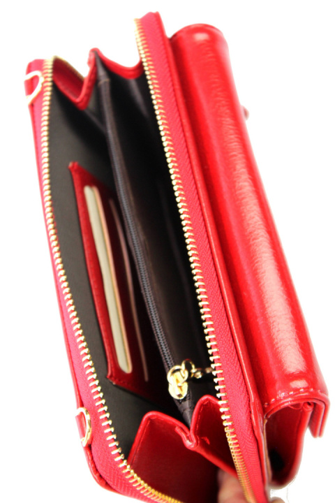 Portfel Damski Skóra Ekologiczna Cavaldi Duży Z Metalowym Suwakiem Torebka - Piórnik SF 1817-ML 19 x 11 x 5 [cm]