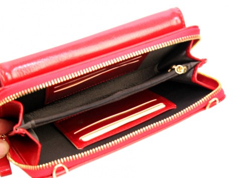 Portfel Damski Skóra Ekologiczna Cavaldi Duży Z Metalowym Suwakiem Torebka - Piórnik SF 1817-ML 19 x 11 x 5 [cm]