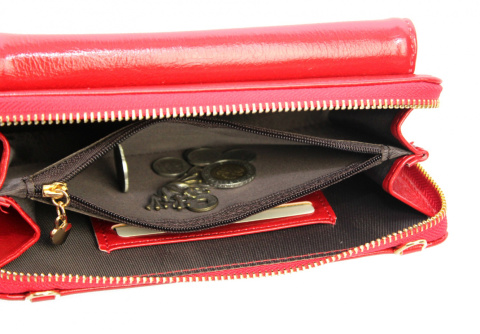 Portfel Damski Skóra Ekologiczna Cavaldi Duży Z Metalowym Suwakiem Torebka - Piórnik SF 1817-ML 19 x 11 x 5 [cm]