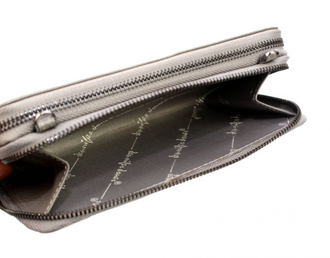 Portfel Damski Skóra Naturalna JENNIFER JONES Duży Z Metalowym Suwakiem Torebka - Piórnik JJ5276 20 x 12 x 4 [cm]