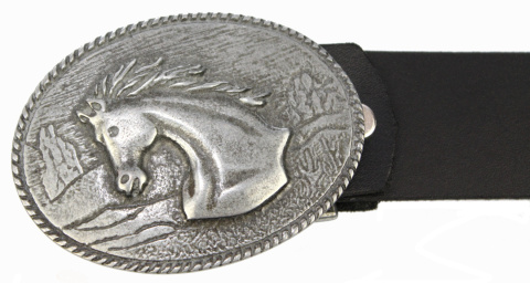 Pasek Skórzany COMPLEX (PL) Skóra Licowa 40 mm Klamra Pełna Na Bolczyk BLASZKA "KOŃ" CBOL40/26