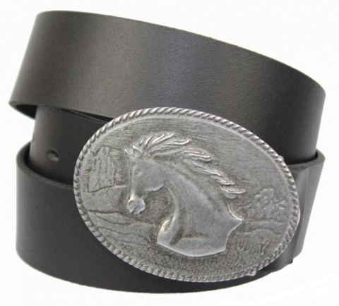 Pasek Skórzany COMPLEX (PL) Skóra Licowa 40 mm Klamra Pełna Na Bolczyk BLASZKA "KOŃ" CBOL40/26