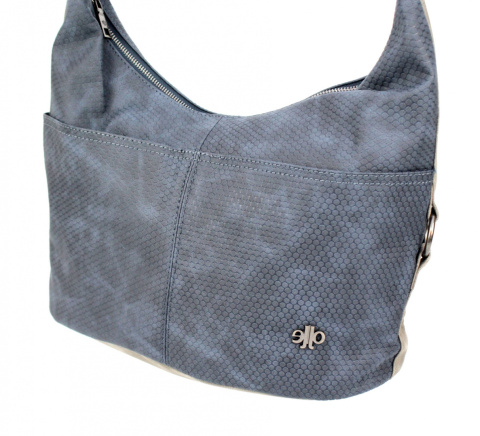 Torebka Skórzana Jennifer Jones Shopper Bag Skóra Włoska JJ3109 GRANATOWO-BRĄZOWY 40 x 34 x 18 [cm]