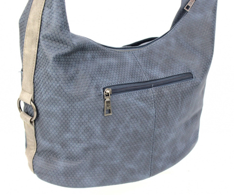 Torebka Skórzana Jennifer Jones Shopper Bag Skóra Włoska JJ3109 GRANATOWO-BRĄZOWY 40 x 34 x 18 [cm]