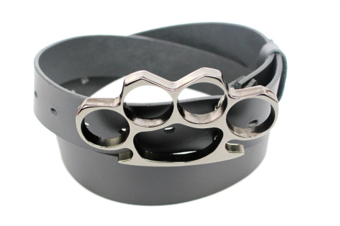 Pasek Skórzany COMPLEX (PL) Skóra Licowa 40 mm Klamra Pełna Na Bolczyk BLASZKA "KASTET MAT" CBOL40/52