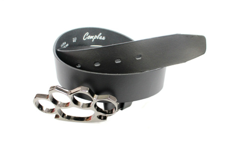 Pasek Skórzany COMPLEX (PL) Skóra Licowa 40 mm Klamra Pełna Na Bolczyk BLASZKA "KASTET MAT" CBOL40/52