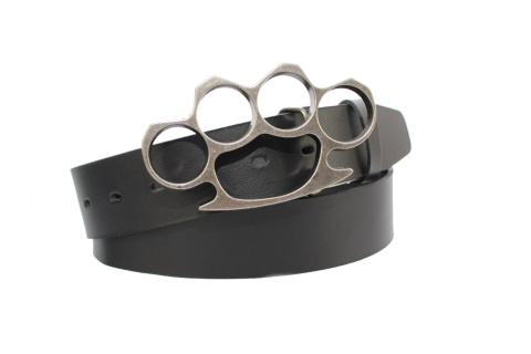 Pasek Skórzany COMPLEX (PL) Skóra Licowa 40 mm Klamra Pełna Na Bolczyk BLASZKA "KASTET MAT" CBOL40/52