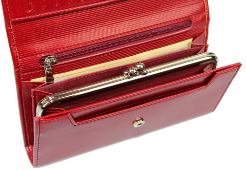 Portfel Damski WILMAR (PL) Długi Max Klamra Gładki Skóra Włoska WIL_P17K 17,5 x 10 x 3 [cm]